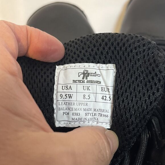 Tactical Research Tactical Boot TR966 Leather Black 9.5 Wide Width - Picture 6 of 9